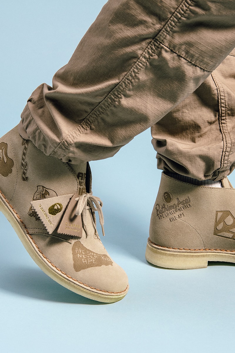a bathing ape Bape Clarks Originals fall winter 2020 Wallabee desert boot release info when do they drop how to buy