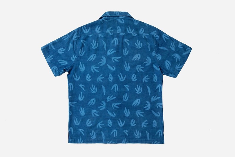 Cody Hudson x 3sixteen Capsule Collection Release leisure shirt bandana 'palm' print abstract plant forms indigo dyed custom 