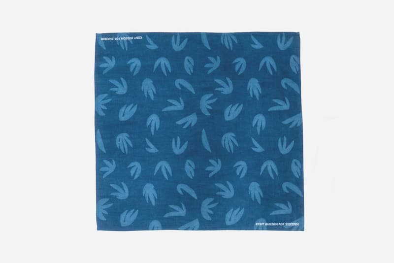 Cody Hudson x 3sixteen Capsule Collection Release leisure shirt bandana 'palm' print abstract plant forms indigo dyed custom 