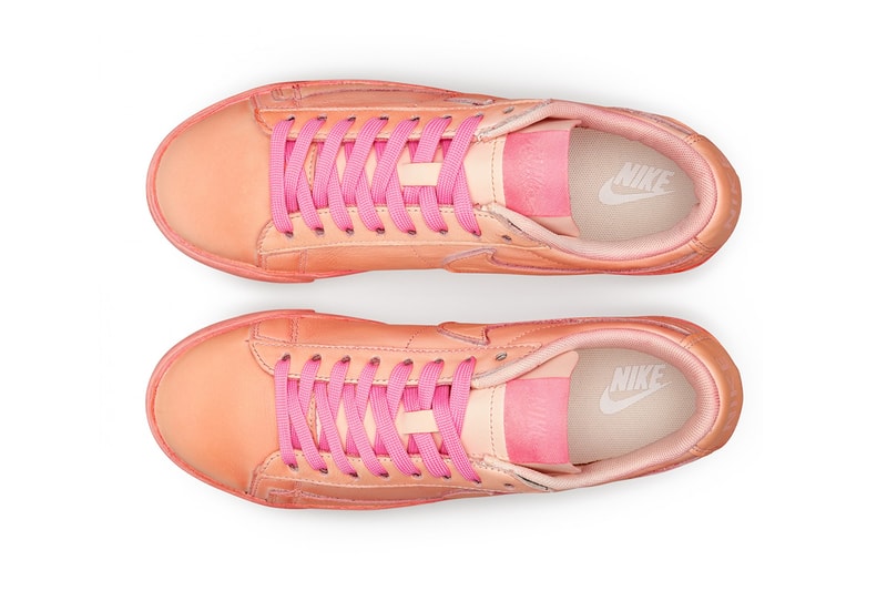 COMME DES GARÇONS GIRL x Nike Blazer Low "Pink" salmon air brush unique handmade unique colorway womens size summer 2020