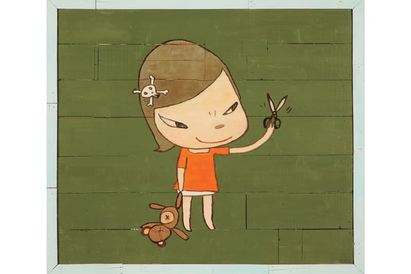 Dallas Contemporary Yoshitomo Nara 'Real One' Print child scissors teddy bear exhibition