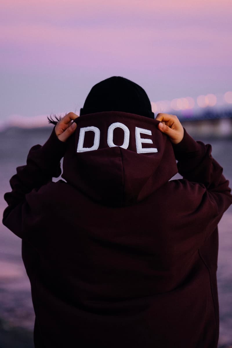 DOE Fall/Winter 2020 lookbook fw20 collection menswear streetwear jackets t shirts tees sweaters hoodies crewnecks pants shanghai