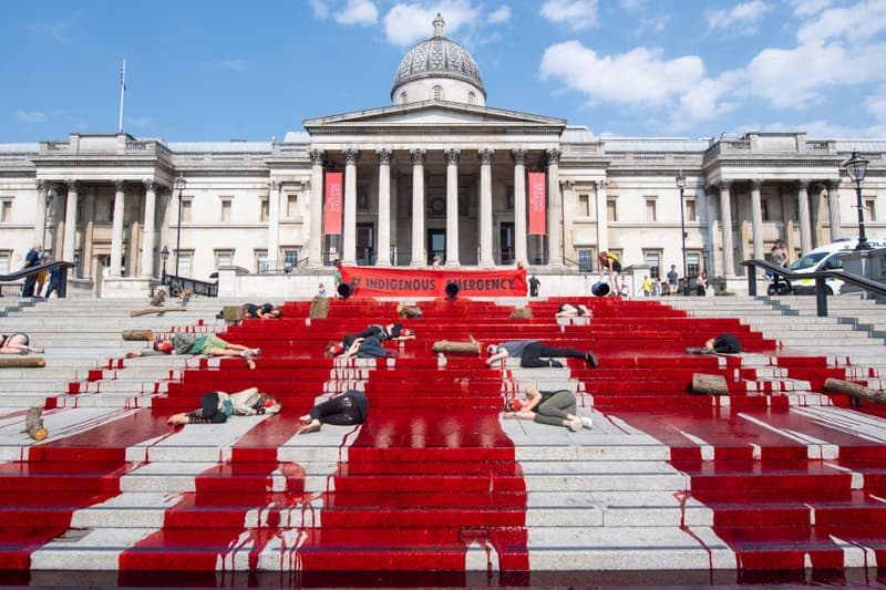 extinction rebellion trafalgar square london protests coronavirus pandemic brazil deaths indigenous people