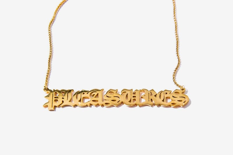 Foul Trouble PLEASURES Nameplate Release Info Buy Price Gold chain