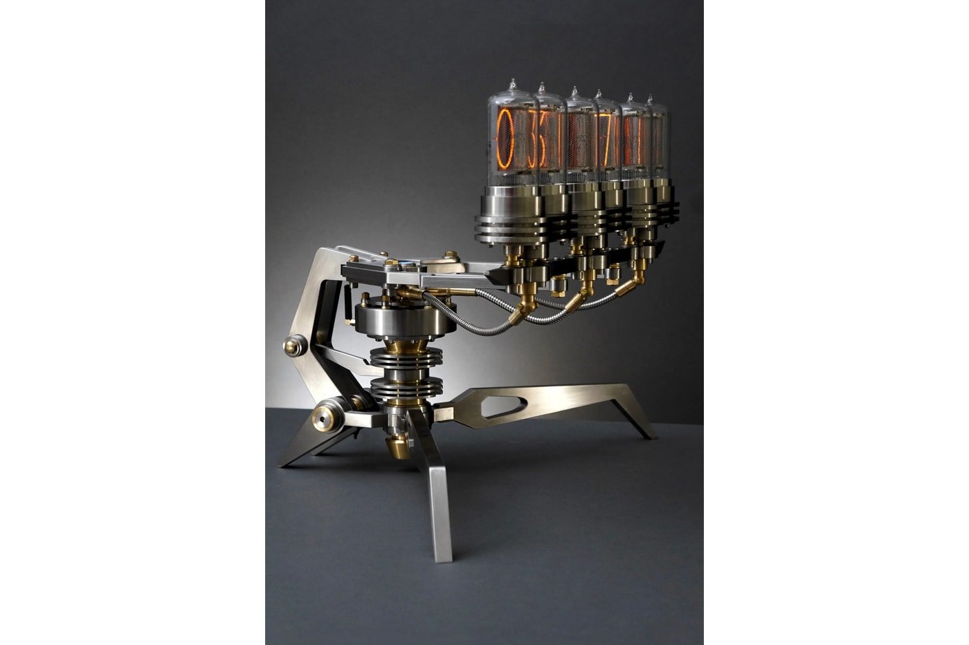 MB&F Presents Its Final Frank Buchwald-Designed Nixie Machine III Clock german design M.A.D.Gallery