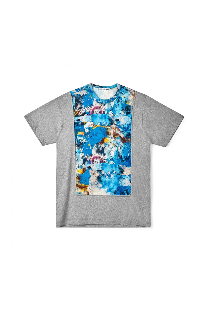 Futura x COMME des GARÇONS SHIRT Fall/Winter 2020 Collection Collaboration Release Drop Closer Look Shirts Mens Tote Bags Coach Jacket T-Shirts FW20 Rei Kawakubo Graffti Colorful Print 