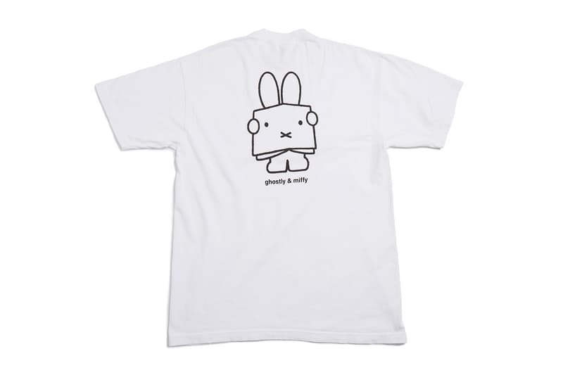 Ghostly International and Miffy Capsule Release collection 65th anniversary tees polos shorts hoodies pin reversible blanket rabbit Dutch artist orange black white