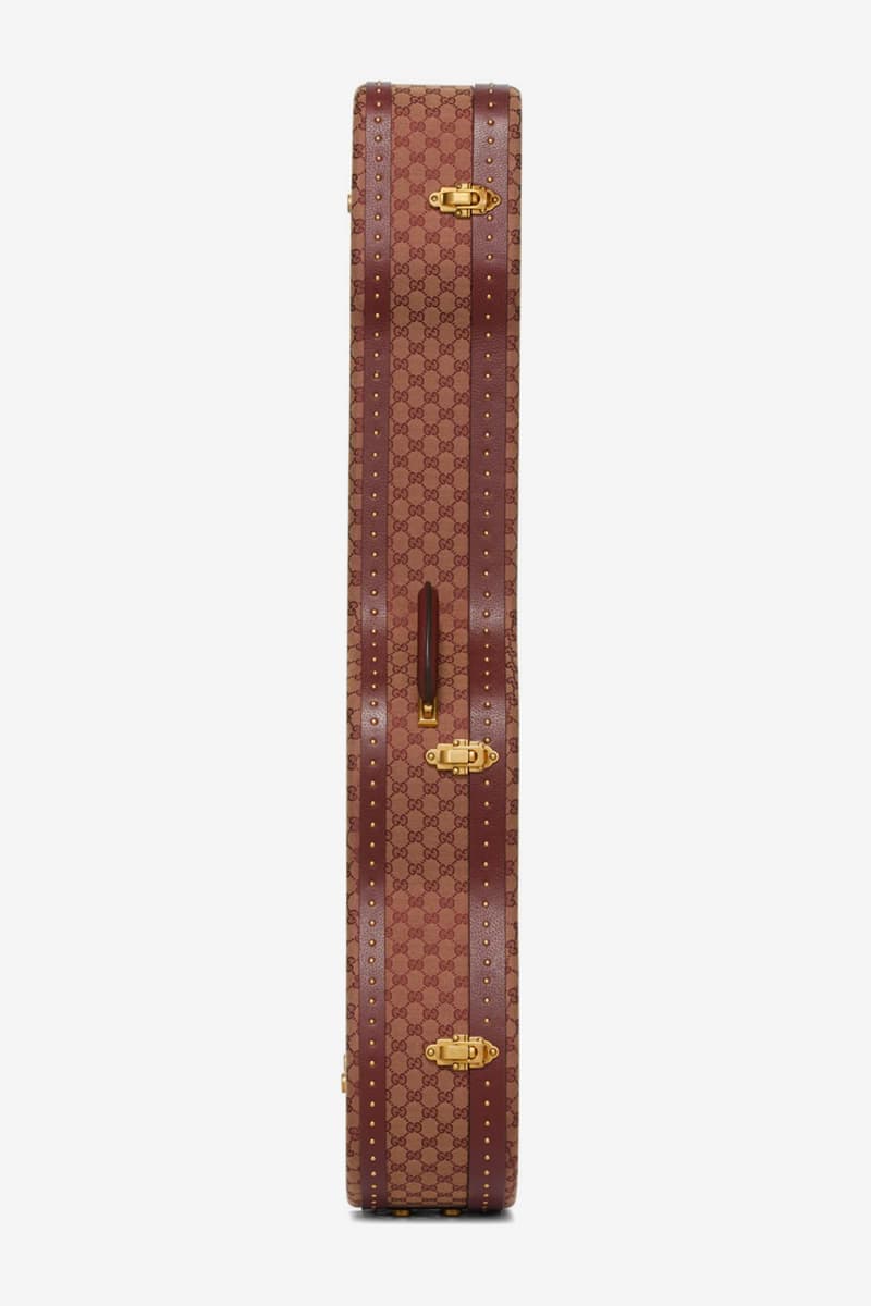 Gucci Burgundy and Tan Ophidia Guitar Case Release SSENSE 201451F050587 music guitars 