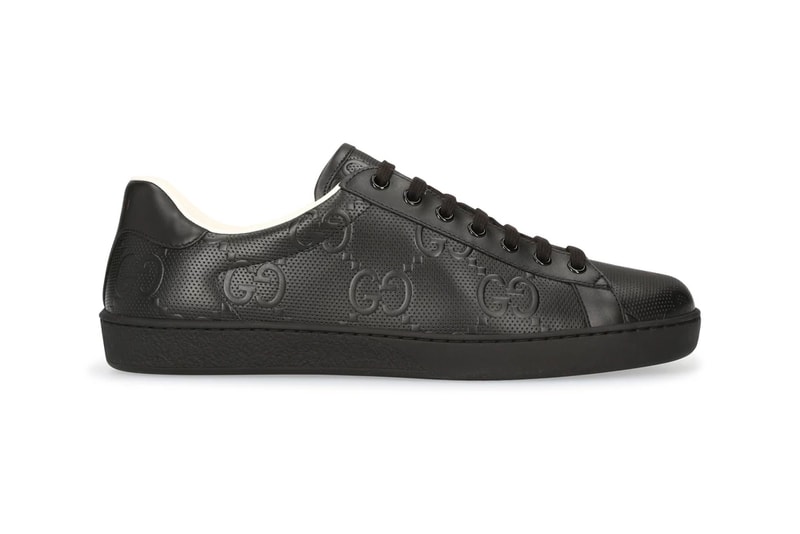 Gucci New Ace Sneakers Triple Black menswear streetwear spring summer 2020 collection ss20 footwear shoes sneakers kicks trainers runners