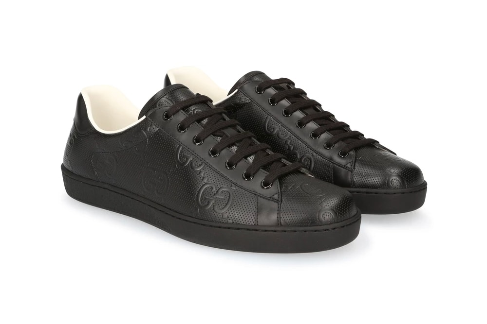 Gucci New Ace Sneakers Triple Black menswear streetwear spring summer 2020 collection ss20 footwear shoes sneakers kicks trainers runners