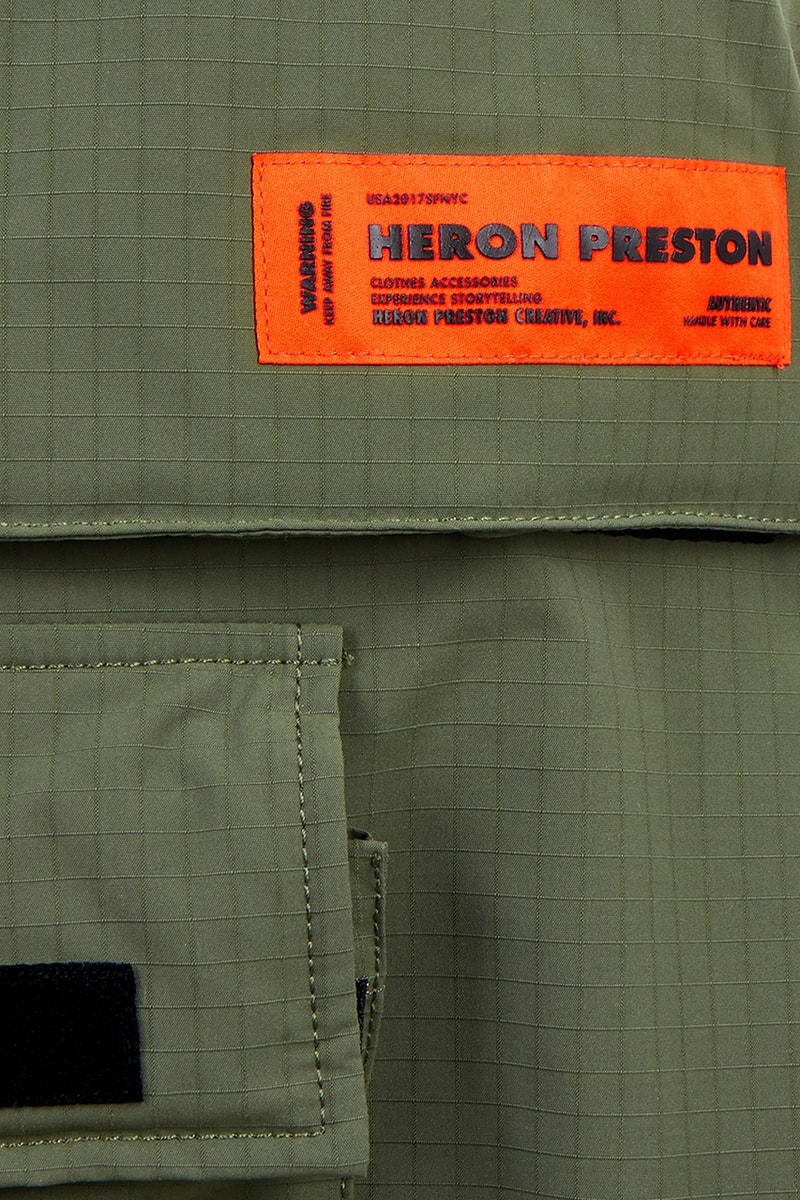 Heron Preston ripstop gilet green army shell functional outerwear coats designer gilets for autumn winter 2020