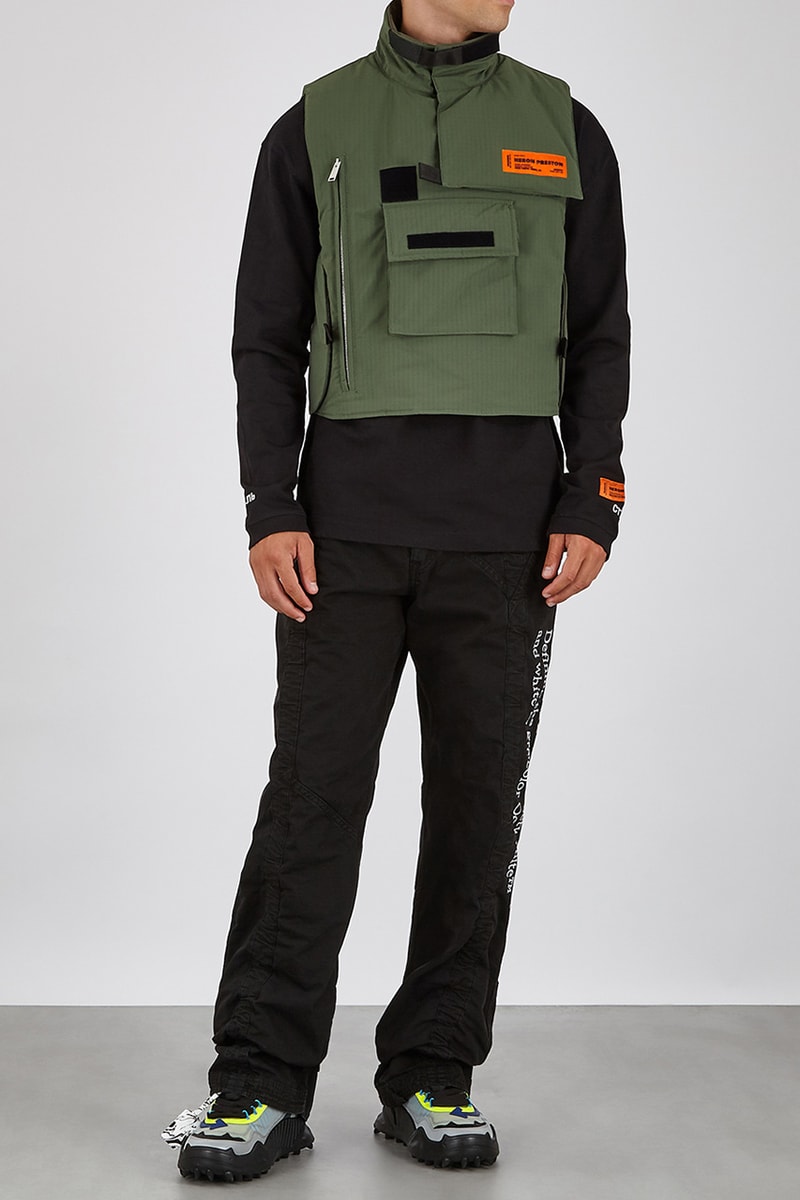 Heron Preston ripstop gilet green army shell functional outerwear coats designer gilets for autumn winter 2020