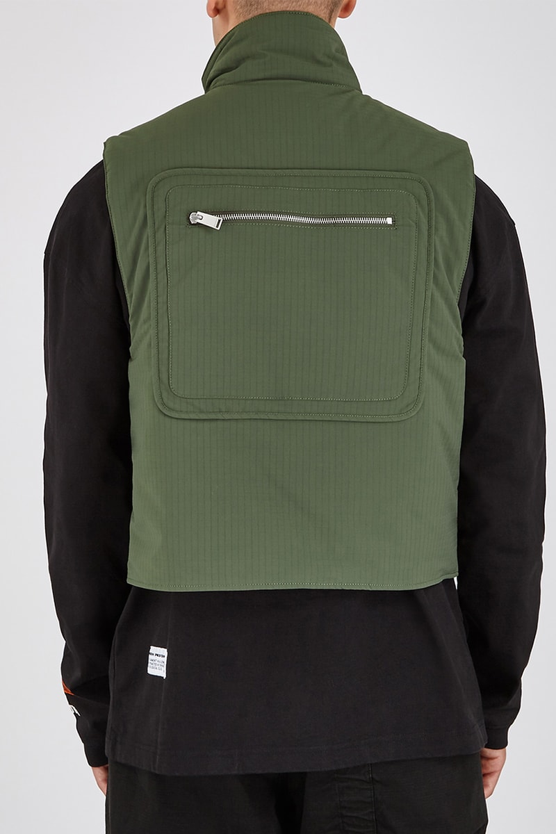 Heron Preston ripstop gilet green army shell functional outerwear coats designer gilets for autumn winter 2020