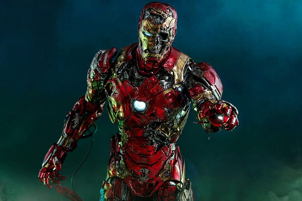 damaged iron man suit