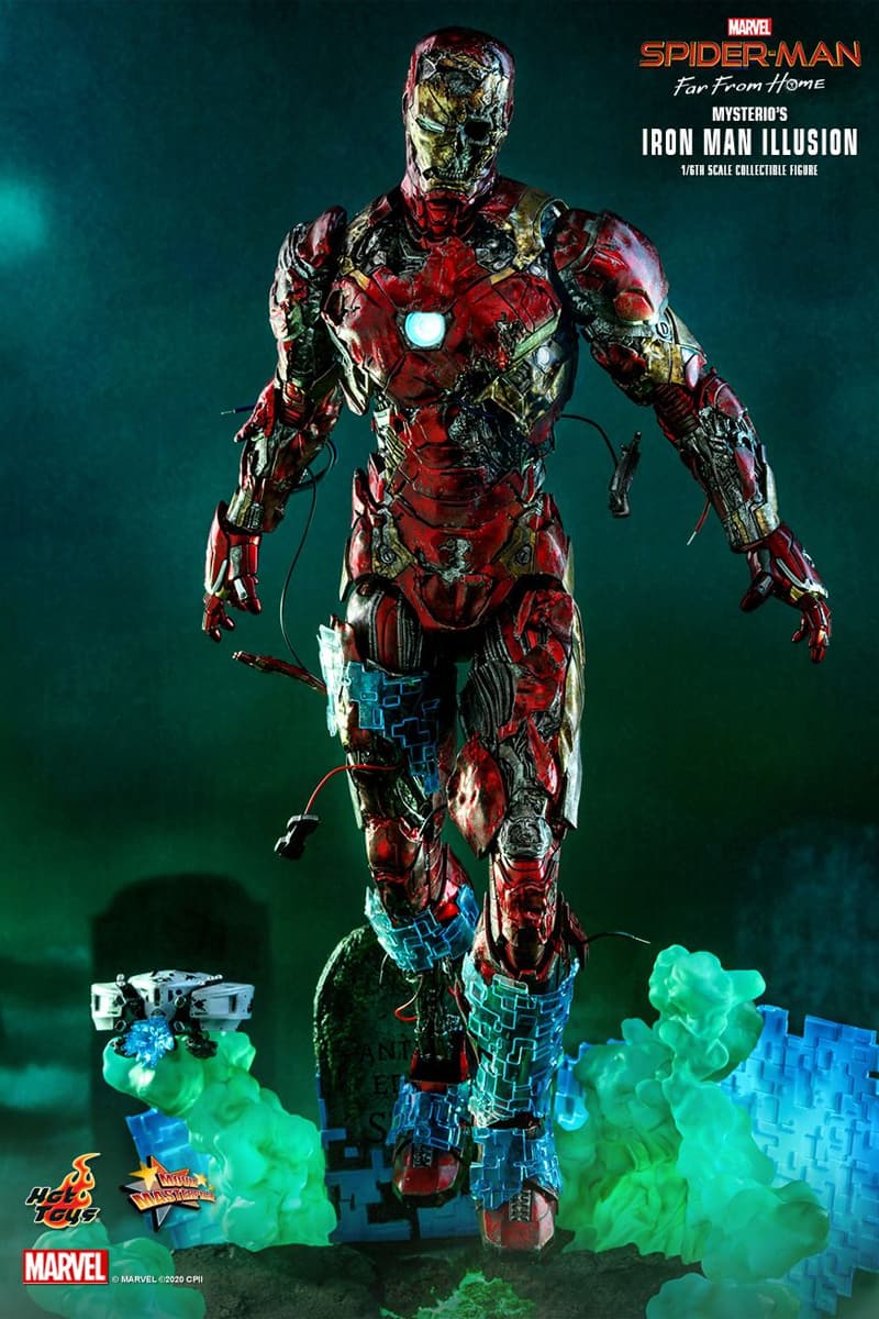 La figura zombie de Iron Man súper realista 1 juguetes calientes mysterio spider man lejos de casa iron man zombie illusion 1 sexta figura de acción juguete coleccionable