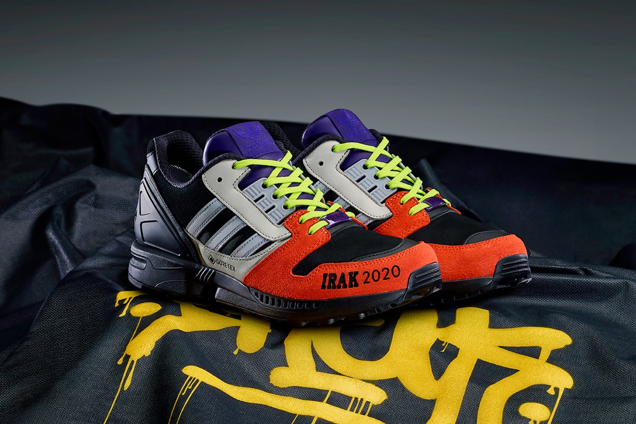 irak adidas originals a zx 8000 gtx gore tex FX0372 FX0371 red purple silver white black blue neon green official release dates info photos price store list buying guide