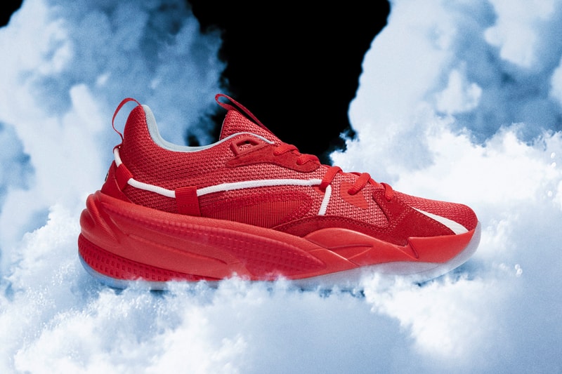 j cole dreamville puma hoops rs dreamer basketball shoe sneaker all red silver white release date info photos price store list buying guide Danny Green Kyle Kuzma Derrick Jones Jr skylar diggins smith Katie Lou Samuelson