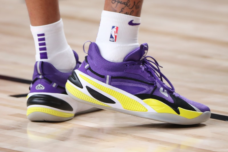 j cole puma hoops rs dreamer basketball shoe concrete jungle purple heart los angeles lakers official release date info photos price store list buying guide kyle kuzma danny green derrick jones jr