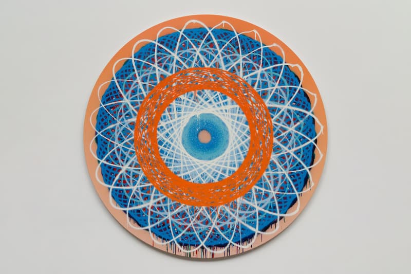 Jason REVOK Solo Exhibition Dio Horia Mykonos 'Descending' gallery paintings greece machines chaos unpredictability patterns