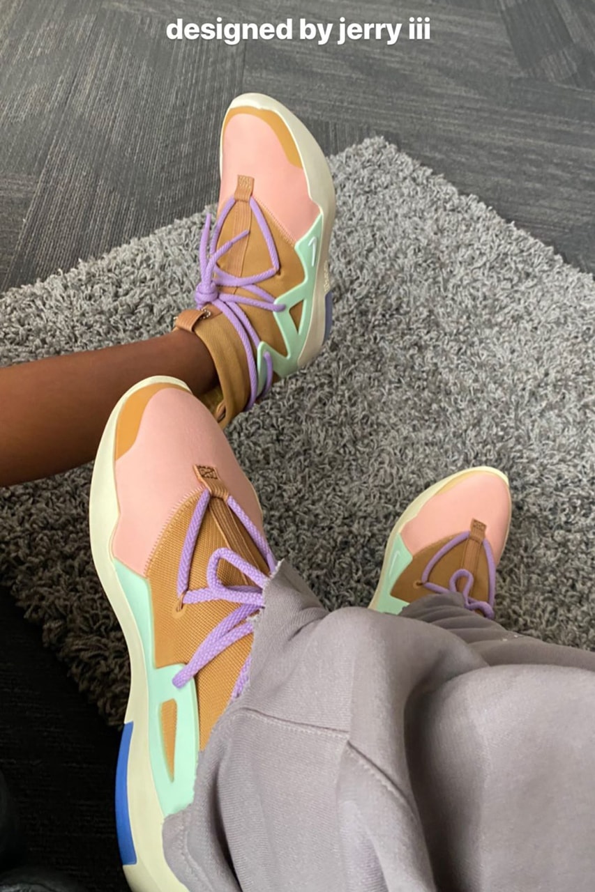 jerry lorenzo little iii nike sportswear air fear of god 1 brown tan purple green sample pe leo chang official release date info photos price store list buying guide