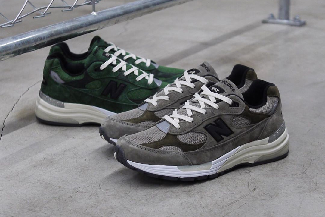 jjjjound justin saunders new balance 992 green grey tan white official global worldwide release date info photos price store list buying guide 