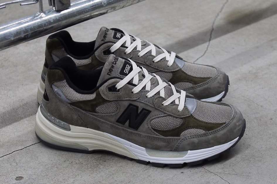 jjjjound justin saunders new balance 992 green grey tan white official global worldwide release date info photos price store list buying guide 