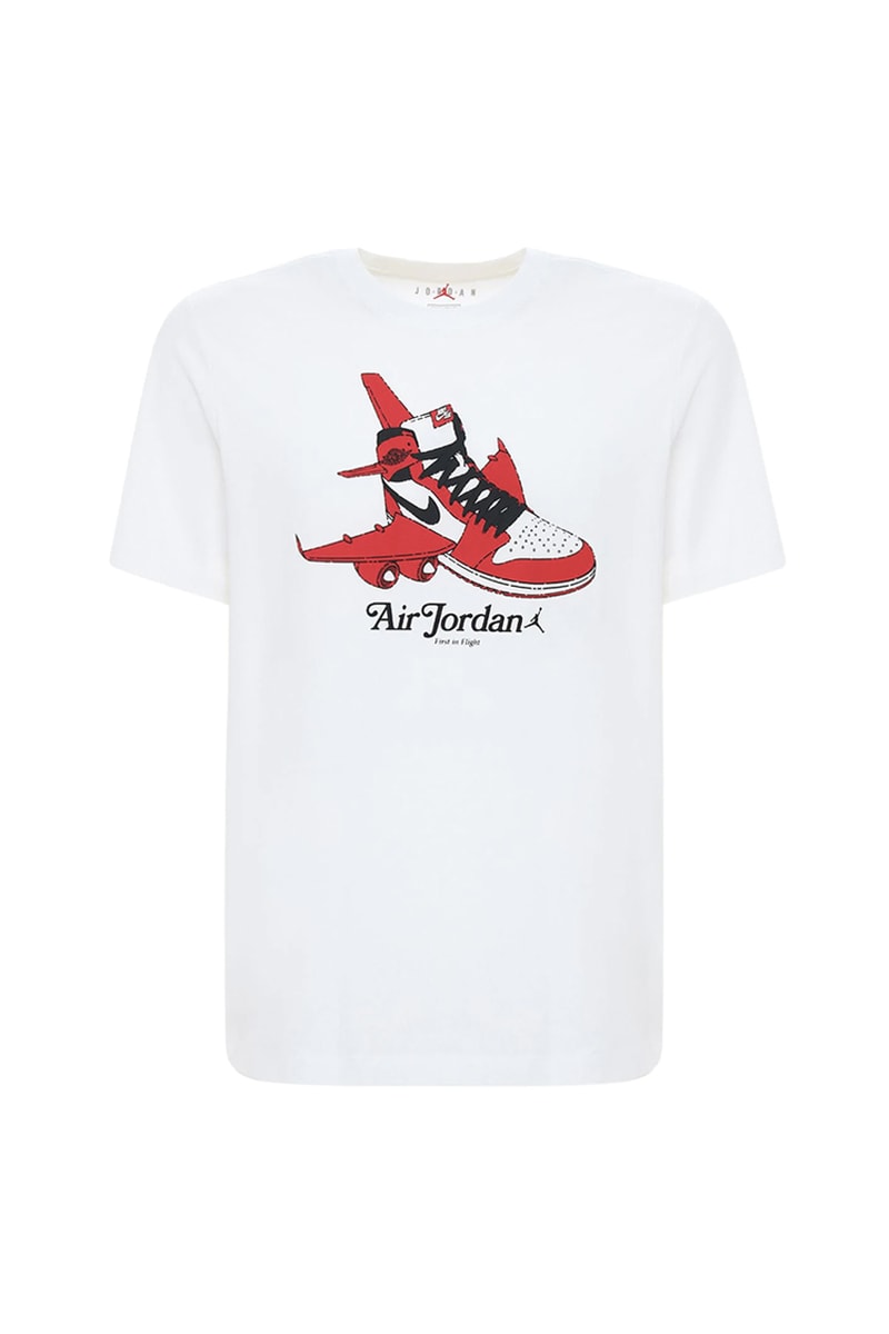 Nike Jordan Brand Air Jordan 1 "Chicago" T-Shirt AJ1 Jumpan Michael Jordan "First in Flight" Airplane Tee Top LUISAVIAROMA Release Information Red White MJ