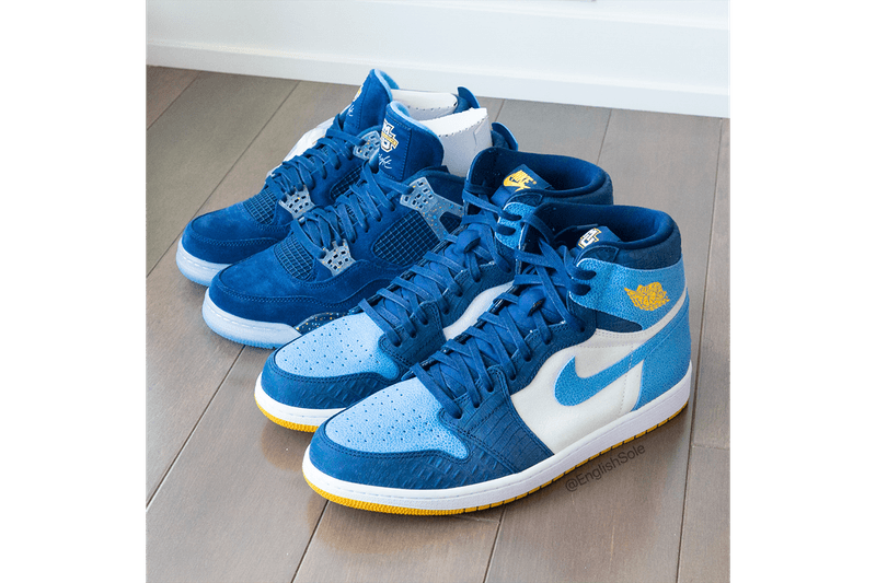 Jordan Brand Air Jordan 1 "Marquette" PE Player Exclusive 1 of 40 Super Rare Sneaker Basketball AJ1 Blue Yellow Faux Stingray Croc Leather Suede University of Milwaukee Health Science