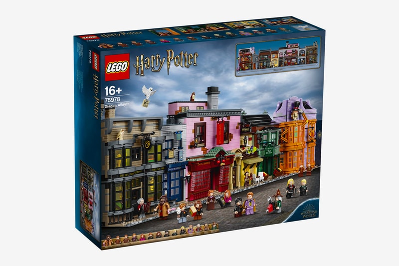 LEGO Harry Potter Diagon Alley Set Release Ollivander's Wand Shop, Weasley’s Wizard Wheezes, Florean Fortescue's Ice Cream Parlor Scribbulus Writing Implements Flourish & Blotts Quality Quidditch Supplies Gilderoy Lockhart Florean Fortescue Lucius Malfoy