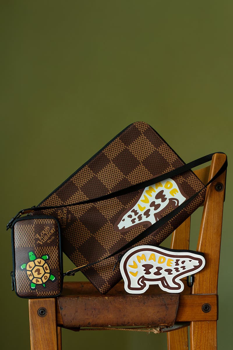 Louis Vuitton NIGO Virgil Abloh LV² Second Drop editorial final look last collaboration collection bags accessories shoes scarves