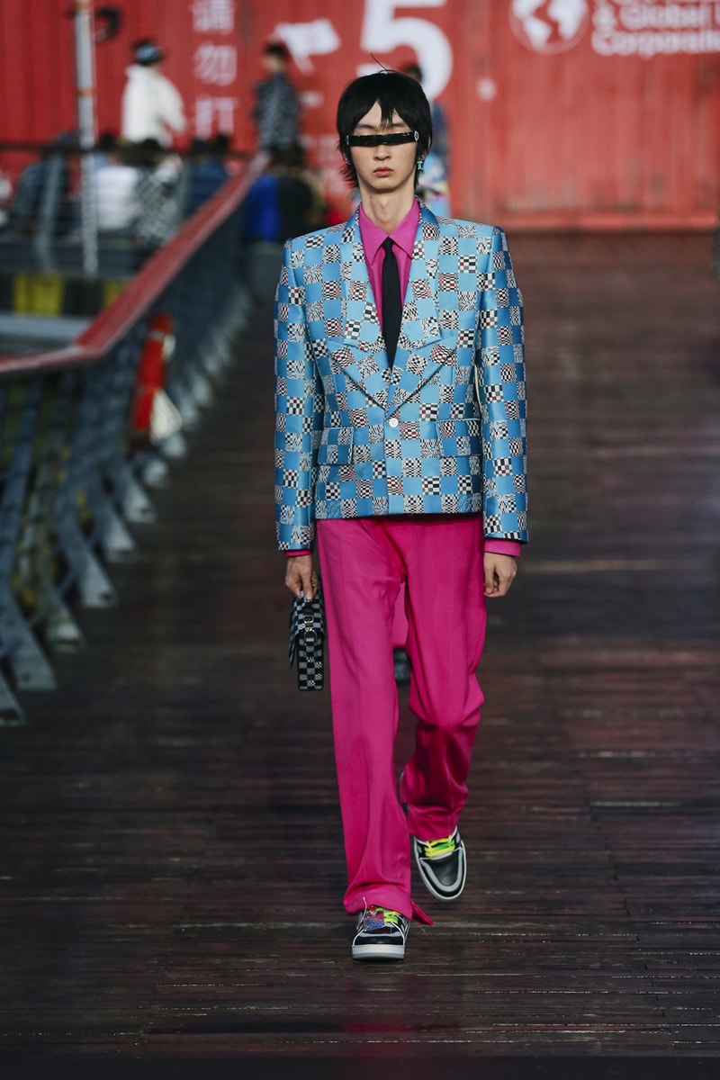 Louis Vuitton Spring/Summer 2021 Collection Runway ss21 virgil abloh mens menswear shanghai Zoooom friends video watch presentation show upcycling recycle lv design message in a bottle