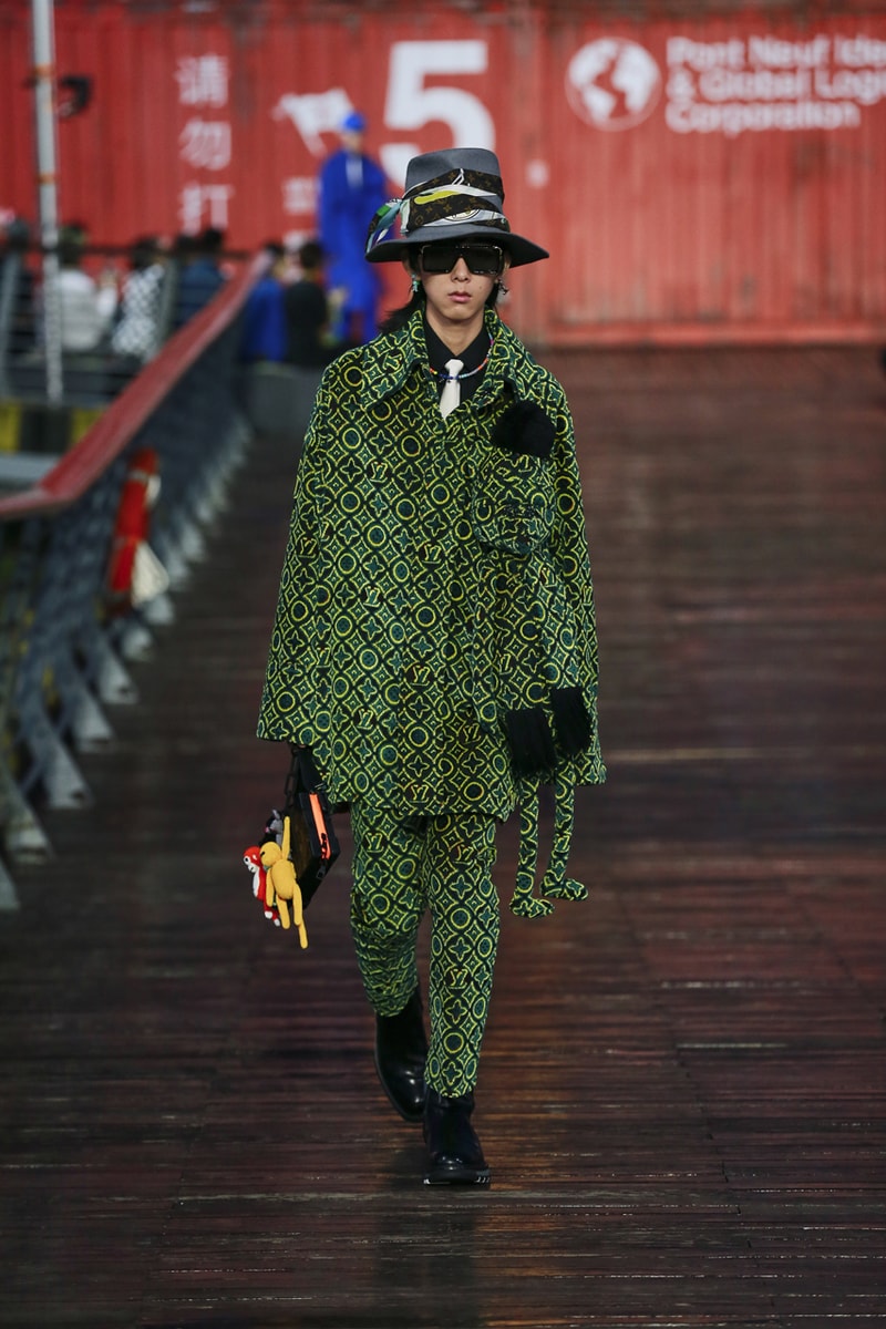 Louis Vuitton Spring/Summer 2021 Collection Runway ss21 virgil abloh mens menswear shanghai Zoooom friends video watch presentation show upcycling recycle lv design message in a bottle