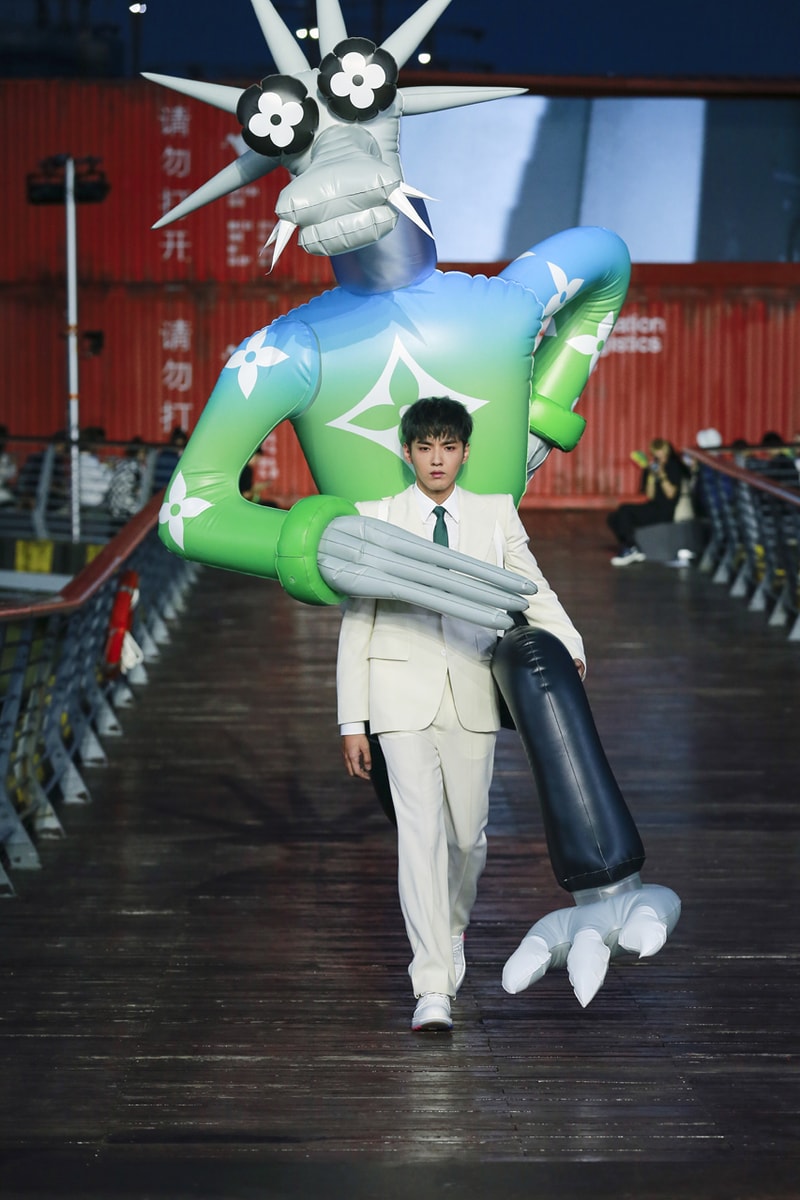 Louis Vuitton Spring/Summer 2021 Collection Runway ss21 virgil abloh mens menswear shanghai Zoooom friends video watch presentation show upcycling recycle lv design message in a bottle