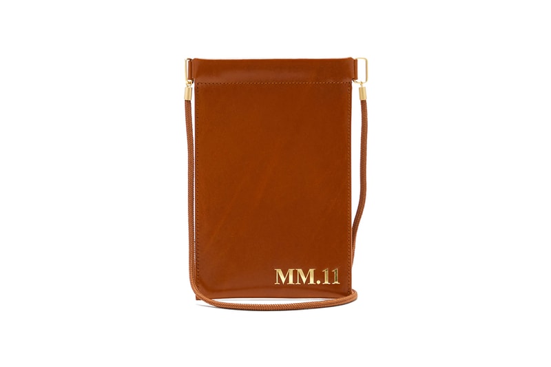 Maison Margiela MM 11 Embossed Leather Phone Pouch Release 1369894 1369893 tan black matchesfashion matches fashion 