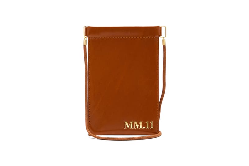 Maison Margiela MM 11 Embossed Leather Phone Pouch Release 1369894 1369893 tan black matchesfashion matches fashion