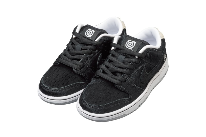 medicom toy bearbrick nike sb dunk low black white fur official release date info photos price store list buying guide