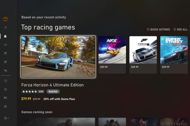Microsoft First Look Xbox Series X Dashboard Xbox One Xbox Game Pass Gaming