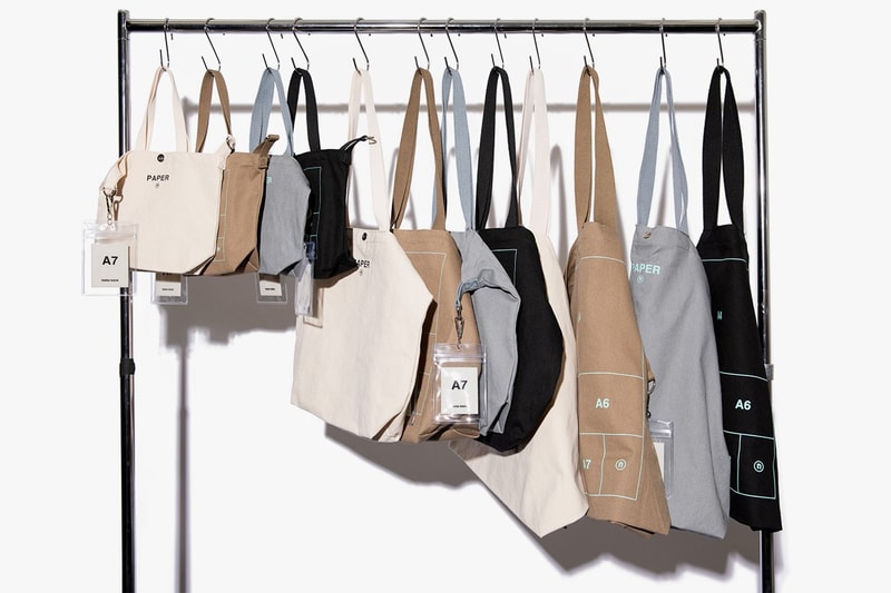 nana-nana Introduces Tote Bag Collection Graphics Printed "PAPER" "TELEPHONE" "TRASH BOX" "ROOM" "NOT MAISON" 100 Percent Cotton Brown Cream Off White Gray Black Accessories Japan