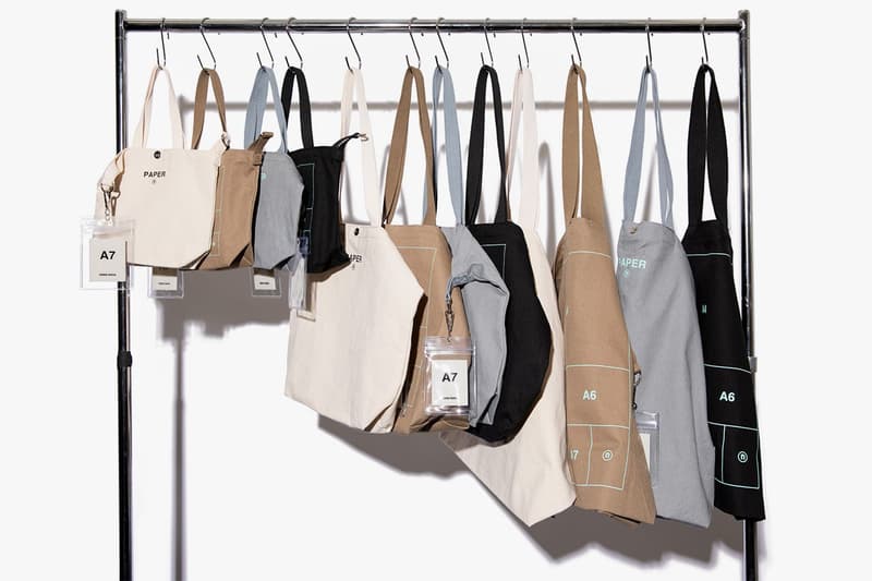 nana-nana Introduces Tote Bag Collection Graphics Printed "PAPER" "TELEPHONE" "TRASH BOX" "ROOM" "NOT MAISON" 100 Percent Cotton Brown Cream Off White Gray Black Accessories Japan