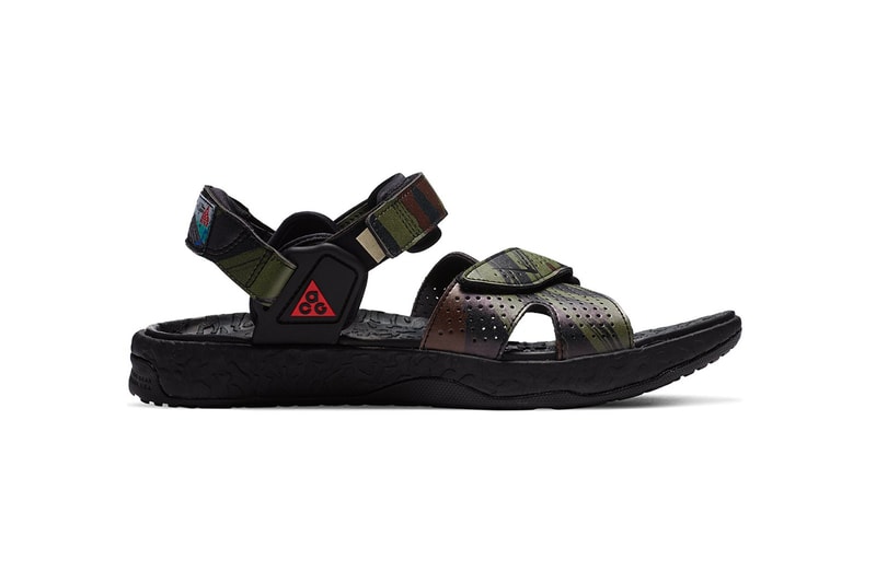 Nike ACG Air Deschutz Sandals "Mt. Fuji" BlackCargo/Khaki Sneaker Sandal Footwear Release Information Closer Look Drop Date Dad Shoe Patches Retro OG 