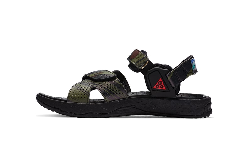 Nike ACG Air Deschutz Sandals "Mt. Fuji" BlackCargo/Khaki Sneaker Sandal Footwear Release Information Closer Look Drop Date Dad Shoe Patches Retro OG 
