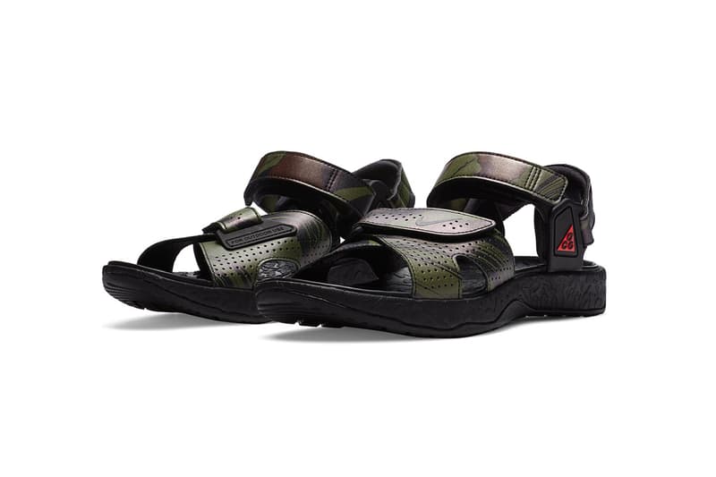 Nike ACG Air Deschutz Sandals "Mt. Fuji" BlackCargo/Khaki Sneaker Sandal Footwear Release Information Closer Look Drop Date Dad Shoe Patches Retro OG