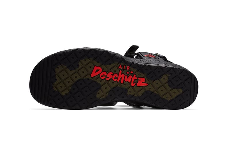 Nike ACG Air Deschutz Sandals "Mt. Fuji" BlackCargo/Khaki Sneaker Sandal Footwear Release Information Closer Look Drop Date Dad Shoe Patches Retro OG 