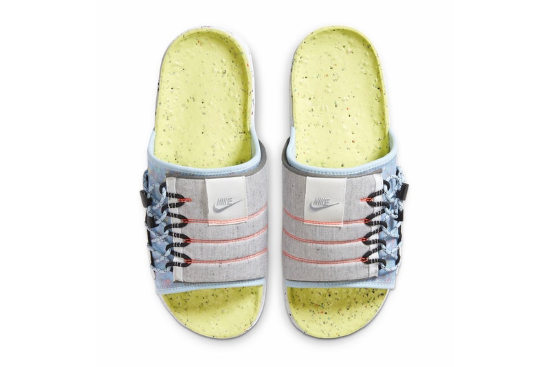 Nike Asuna Slide Light Lemon Twist Chambray Blue Black Wolf Gray DH0151 700 slides sandals spring summer 2020 collection