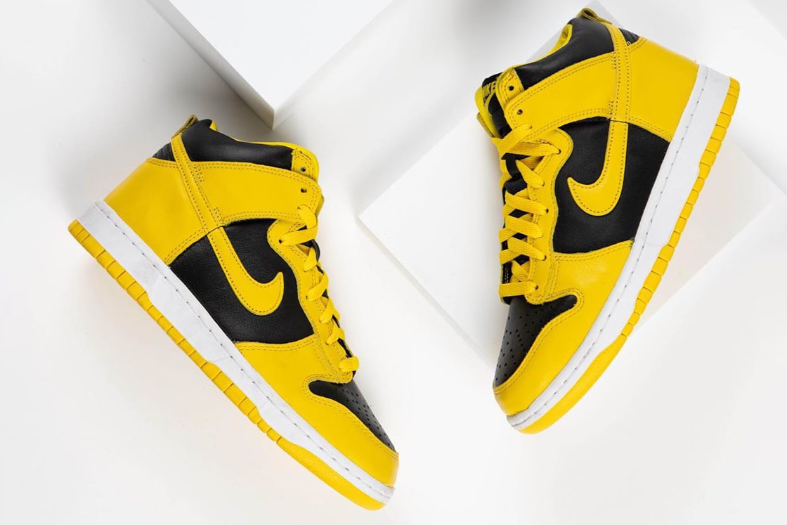 nike sportswear dunk high varsity maize black white cz8149 002 holiday 2020 official release date info photos price store list buying guide