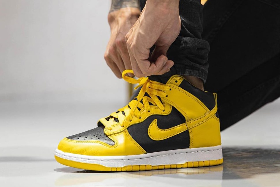 nike sportswear dunk high varsity maize black white cz8149 002 holiday 2020 official release date info photos price store list buying guide