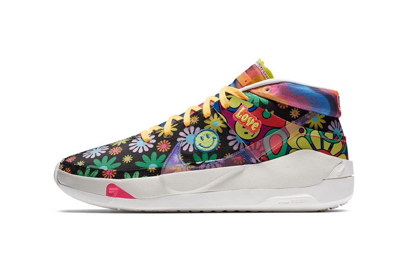 nike basketball kevin durant kd 13 easy money sniper peace love and basketball DA1341 100 floral print 60s rock official release date info photos price store list buying guide