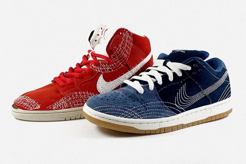 Nike SB Dunk High Sashiko Image Surfaces Info Release Date Buy Red Bryce Wong