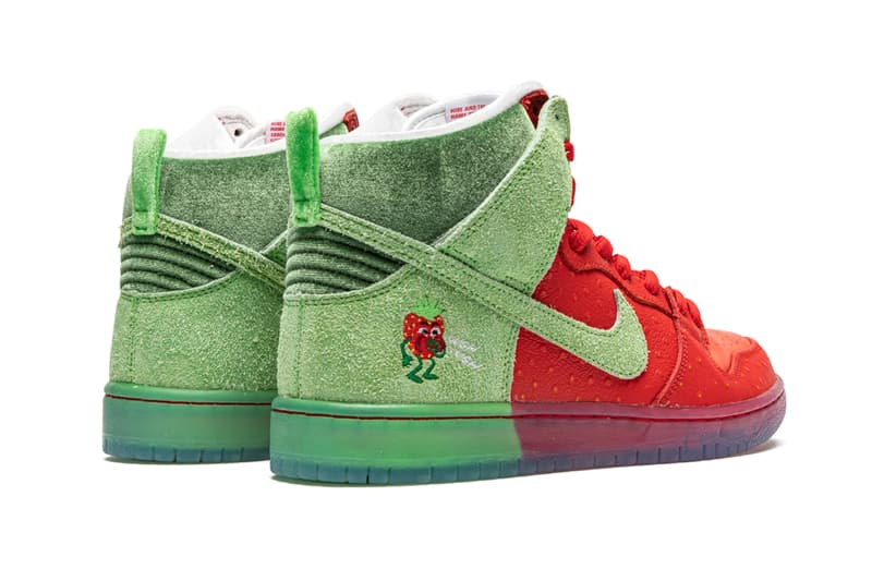 nike sb skateboarding dunk high pro strawberry cough todd bratrud university red spinach green CW7093 600 official release date info photos price store list buying guide