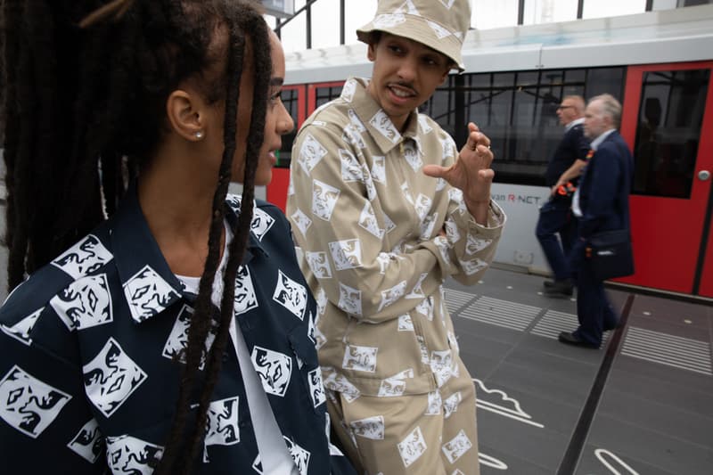 OBEY x Dickies Life Collection Lookbook Mens Womens Clothing Collaboration First Look Graphic Prints Unlined Eisenhower Jacket Work Shirt 873 Slim Straight Work Pant Face Logo